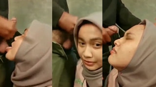 Jilbab Dibuka, Mulut Penuh Kontol Pacar Di Tempat Gelap.